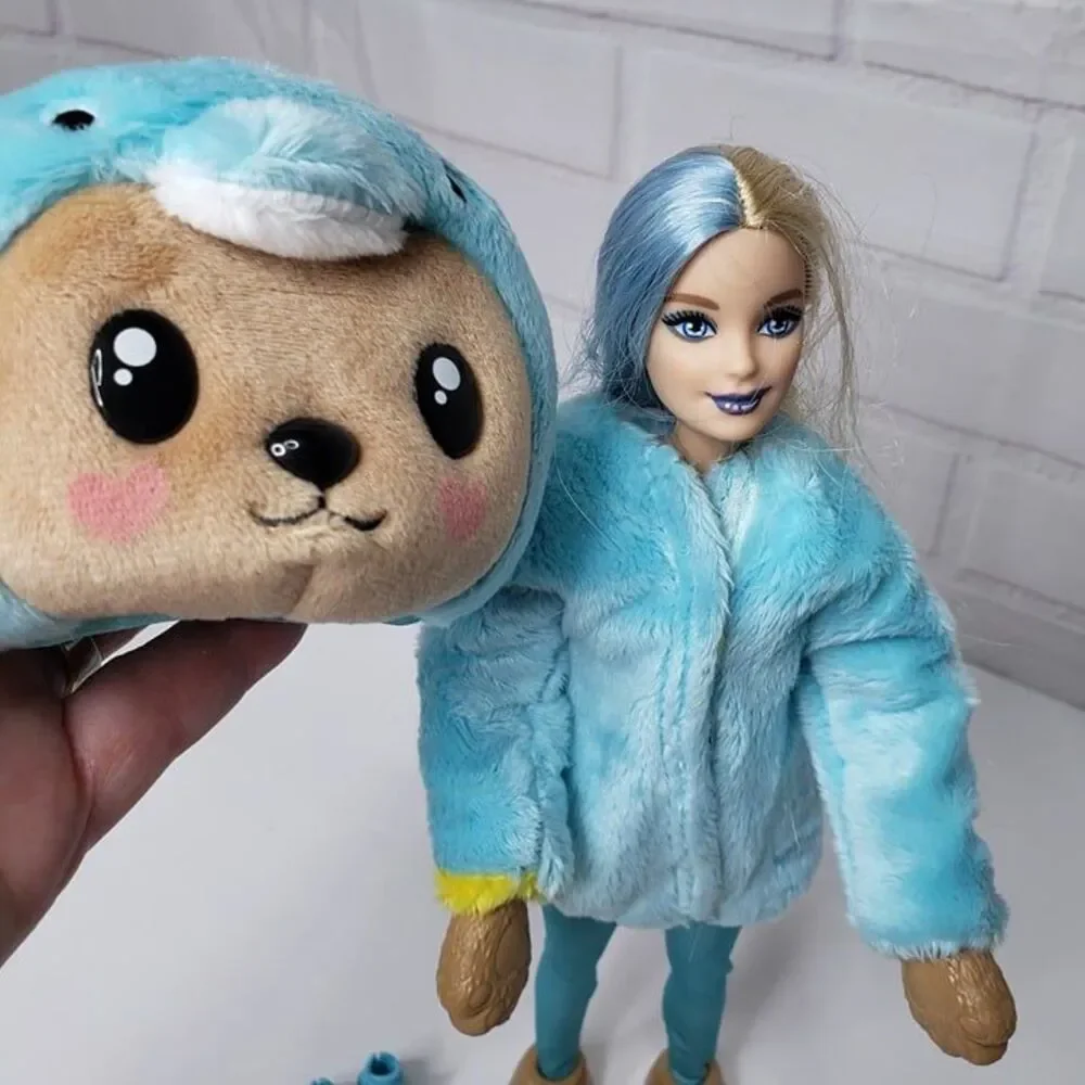 Barbie Cutie Reveal Doll Teddy Bear as Dolphin Plush Costume Toy HRK25 Loose